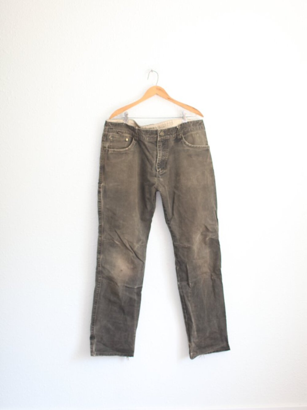 Kuhl rydr vintage patina dye brown canvas utiltiy pants mens  36 x 34